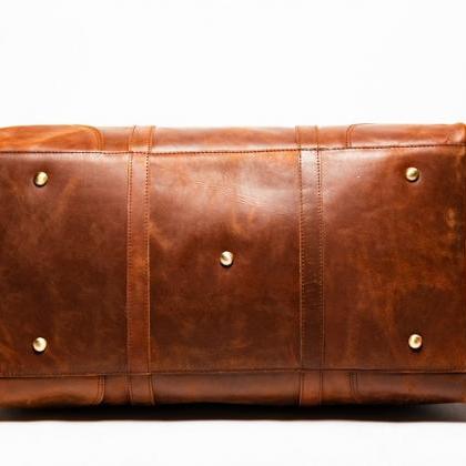 Tourist Leather Duffle 23″ – Saddle Brown