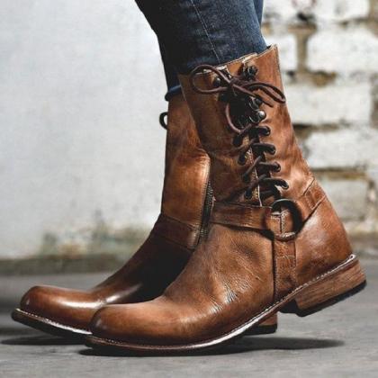 Dark Brown Boots Handmade Leather Boots Brown Lace up Boots 