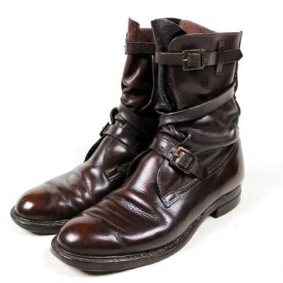 Dark Brown Leather TANKER Boots.