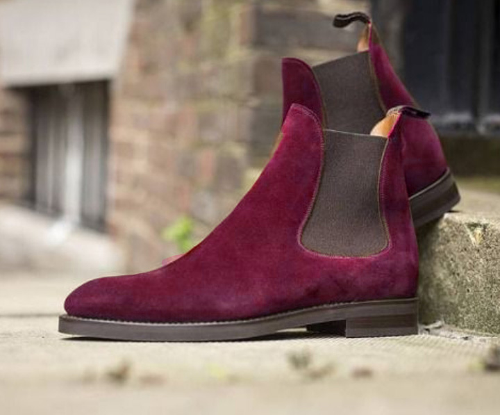 burgundy dress boots mens