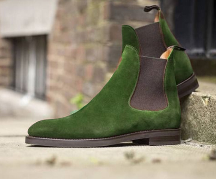 dark green chelsea boots
