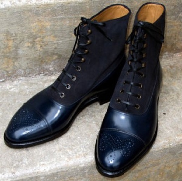 blue brogue boots men's