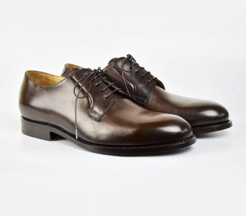 Pure Handmade Brown Leather Lace Up Shoes For Men's on Luulla