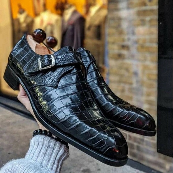 100% Real Alligator/Crocodile Leather Skin Men's Luxury Black