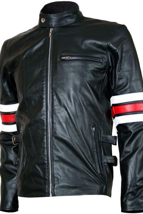 Mens Genuine Lambskin Leather Jacket Slim Fit Biker Motorcycle Jacket T287