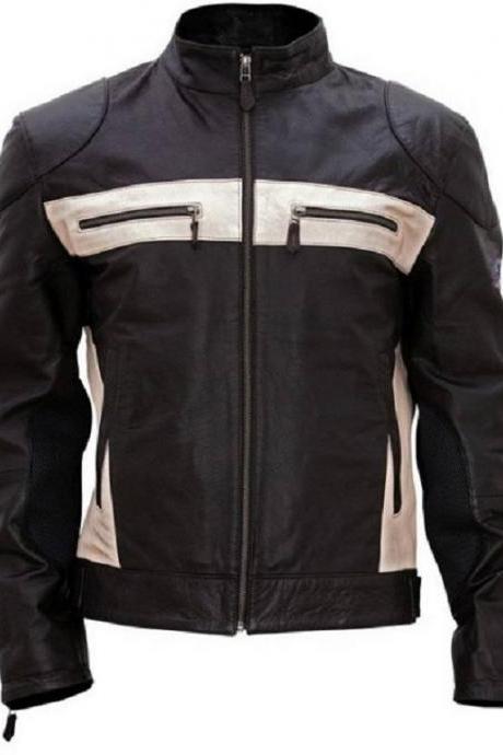 Men Genuine Lambskin Leather Biker Jacket, Designer Black Fashion Biker Jacket