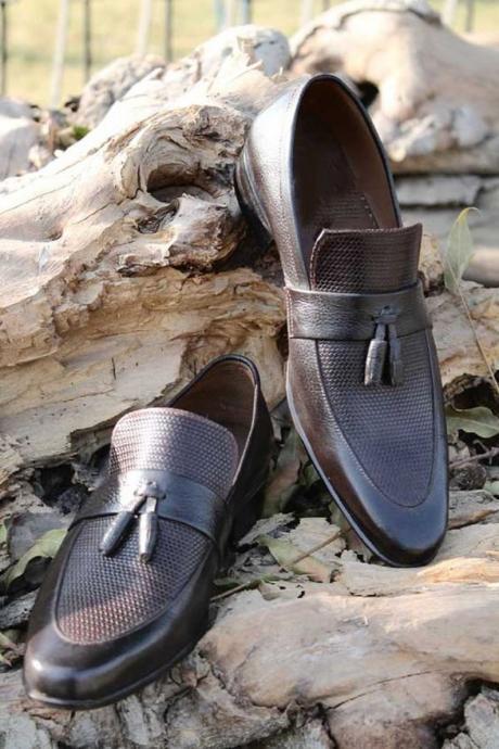 New Handmade Pure Leather Stylish Loafer Shoes For Men's