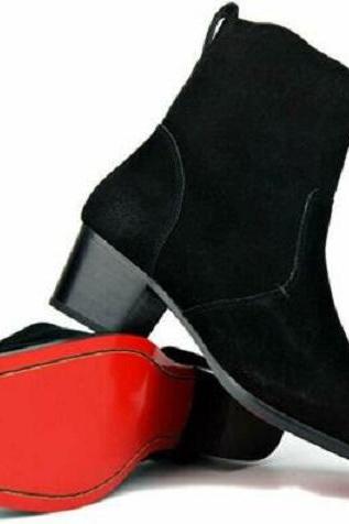 New Handmade Men Dress Boot Cow-Hide Leather Chukka Designer Boots Casual Heel