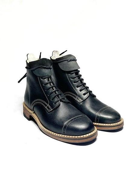 Handmade Leather And Leather Shoes With Rubber Sole Men&amp;amp;#039;s Style English Style Work Mountain High Boot Sturdy Black Leather