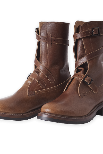 Men New Tan Brown Handmade Leather TANKER Boots.