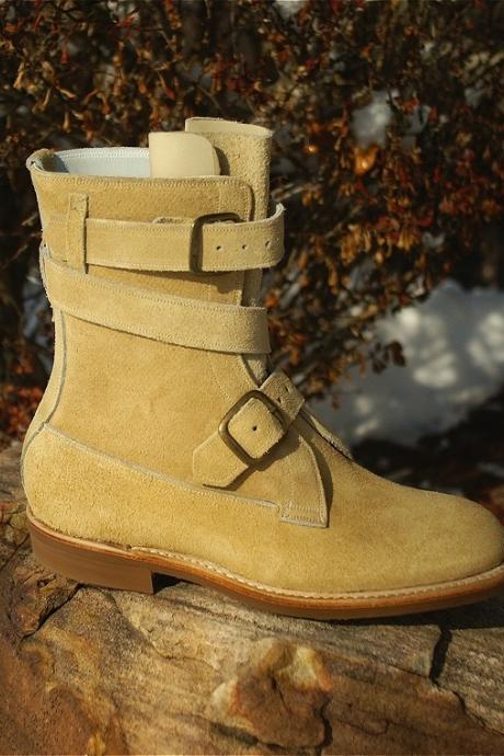 Men's Leather Boot Combat Leather Boot Handmade Suede Leather Boot Lace Up Leather Βoots Black Leather Boot