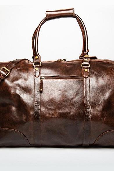Tourist Leather Duffle 23″ – Antique Brown Handmade