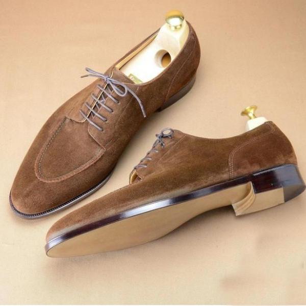 Handmade Men Split Toe Brown Suede Best Looking Lace Up Shoes on Luulla