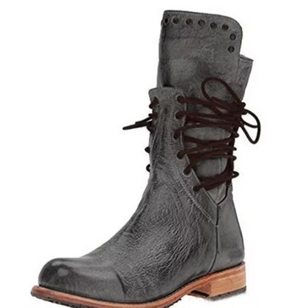 Handmade men Grey zipper boots, men ring style combat boots
