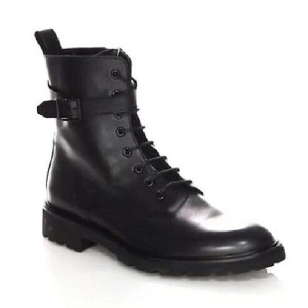 Handmade Black Leather TANKER Boots. on Luulla