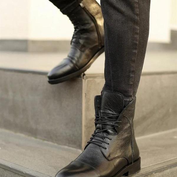 Black Handmade Premium Style Boots, Mens Fashion Boot, Men Black Lace up Boot