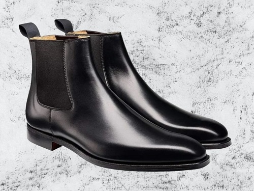 Handmade Men's Black Chelsea Leather Boots, Men Elegant Black Leather ...
